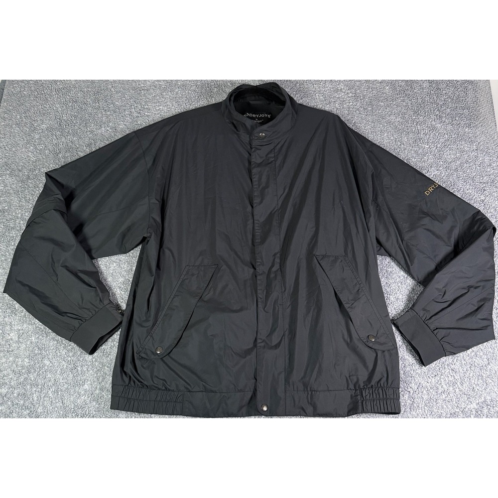 DryJoys by FootJoy Mens Size XL Full Zip Golf Jacket Black Convertible Sleeves